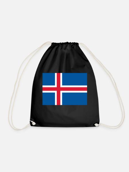 Iceland flag / Drapeau Islande - Sac de sport léger - noir