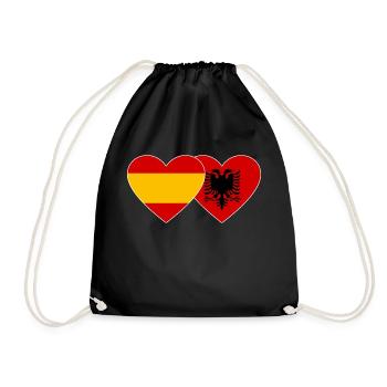 Espagne Albanie Drapeau Coeur - Sac de sport léger - noir - Devant