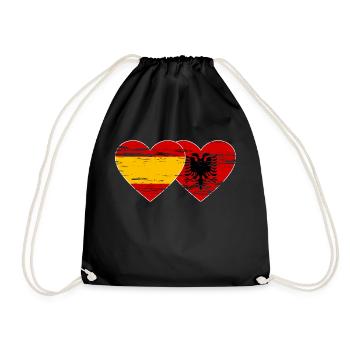 Espagne Albanie Drapeau Coeur Utilisé - Sac de sport léger - noir - Devant