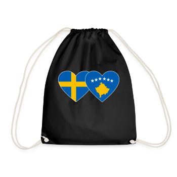 Suède Kosovo Drapeau - Sac de sport léger - noir - Devant