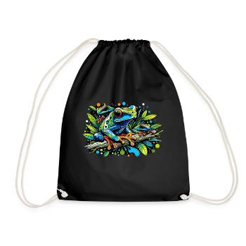 frosch - Turnbeutel - Schwarz - Vorne