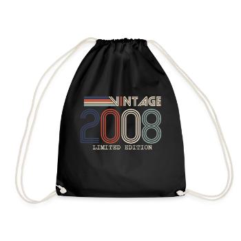 Vintage 2008 Cadeau Anniversaire - Millésime 2008 - Sac de sport léger - noir - Devant