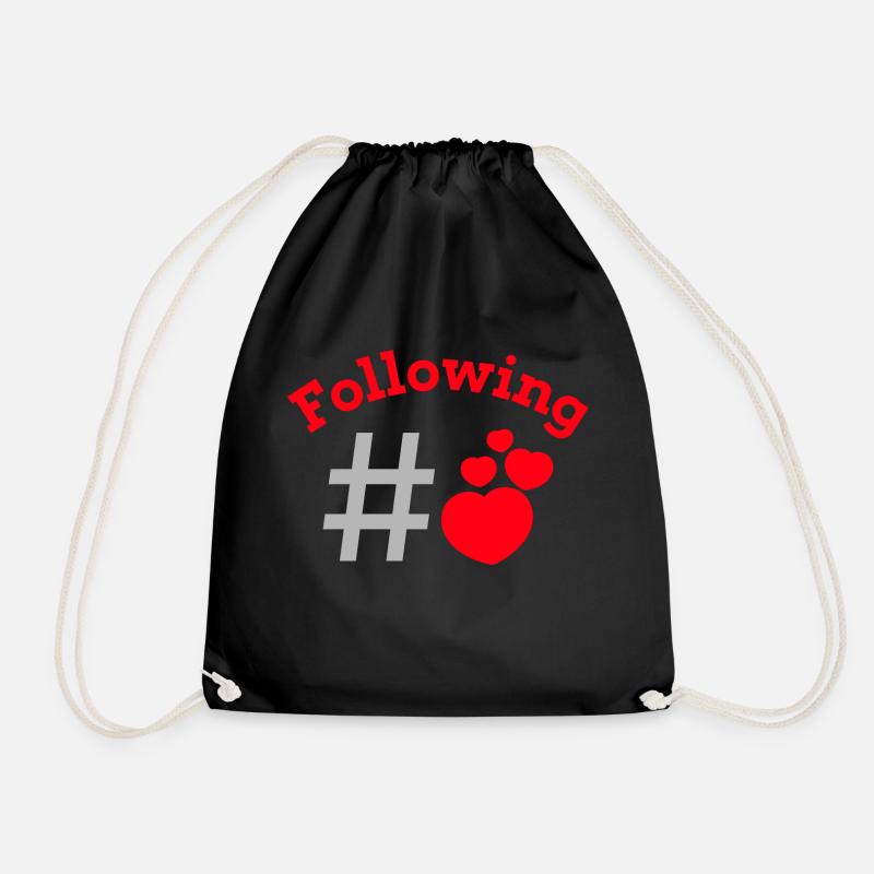 hashtag love - Drawstring Bag - black