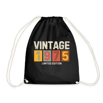 Vintage 1975 Limited Edition Classic birthday gift - Drawstring Bag - black - Front
