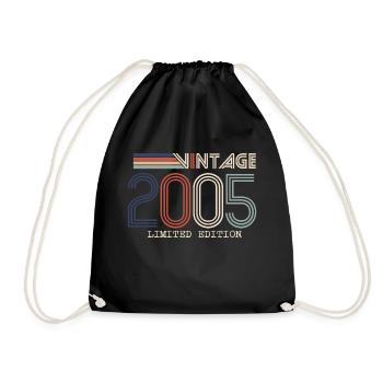 Vintage 2005 Jubiläumsgeschenk - Jahrgang 2005 - Turnbeutel - Schwarz - Vorne