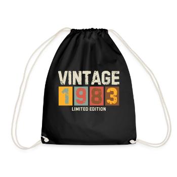 Vintage 1983 Limited Edition Classic original gift - Drawstring Bag - black - Front