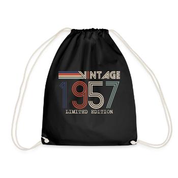 Vintage 1957 Cadeau Anniversaire - Millésime 1957 - Sac de sport léger - noir - Devant