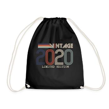 Jahrgang 2020 Jubiläumsgeschenk - Jahrgang 2020 - Turnbeutel - Schwarz - Vorne