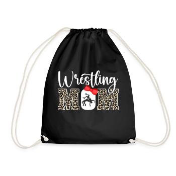 Cute Leopard Wrestling Mom Mama Sport Lover - Drawstring Bag - black - Front