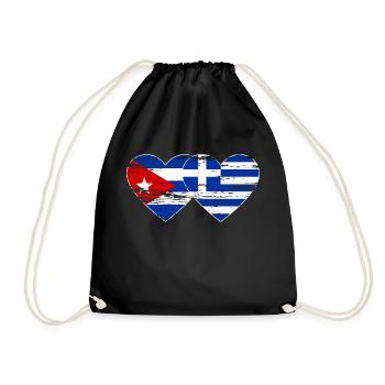 Cuba Grèce Drapeau Coeur Utilisé - Sac de sport léger - noir - Devant