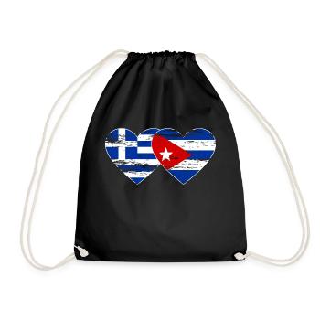 Grèce Cuba drapeau coeur utilisé - Sac de sport léger - noir - Devant