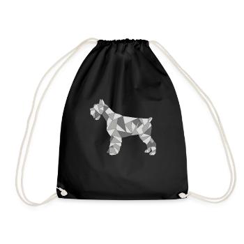 GEOMETRISCHER SCHNAUZER grau - Turnbeutel - Schwarz - Vorne