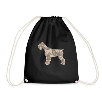 GEOMETRISCHER SCHNAUZER braun - Turnbeutel - Schwarz - Vorne