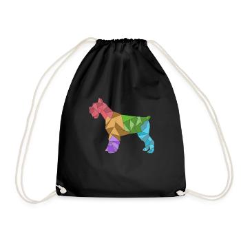 Geometric colorful schnauzer - Drawstring Bag - black - Front