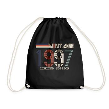 Jahrgang 1997 Jubiläumsgeschenk - Jahrgang 1997 - Turnbeutel - Schwarz - Vorne