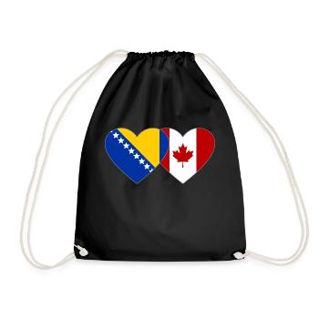 Bosnie Canada drapeau coeur - Sac de sport léger - noir - Devant