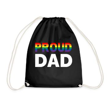 Proud Dad Pride - Turnbeutel - Schwarz - Vorne