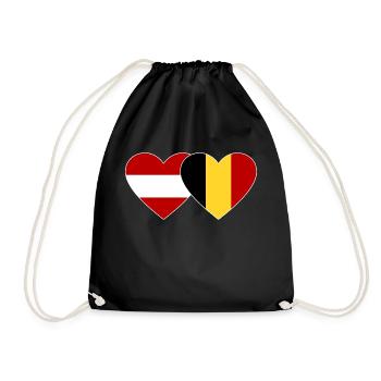 Autriche Belgique Drapeau Coeur - Sac de sport léger - noir - Devant