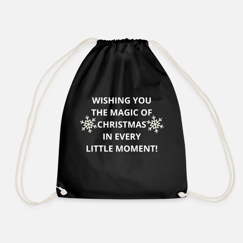 Christmas Magic: Finding Joy in Every Moment - Drawstring Bag - black