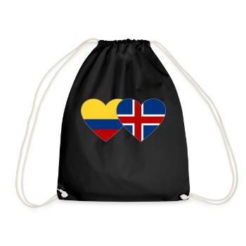 Colombie Islande Drapeau Coeur - Sac de sport léger - noir - Devant