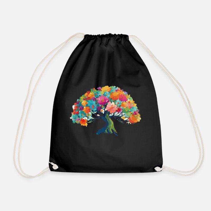 Tree - Drawstring Bag - black