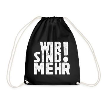 Wir sind mehr! - Einheit in Vielfalt - Turnbeutel - Schwarz - Vorne
