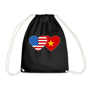 Drapeau du Vietnam des États-Unis - Sac de sport léger - noir - Devant