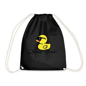 Womens Quak yes Funny Duck - Drawstring Bag - black - Front