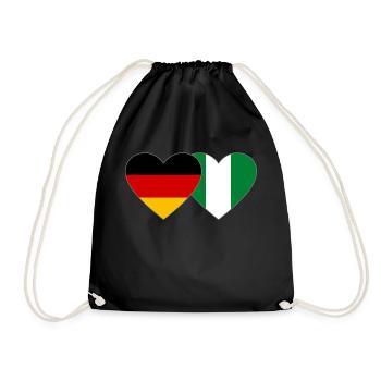 Allemagne Nigeria Drapeau Coeur - Sac de sport léger - noir - Devant