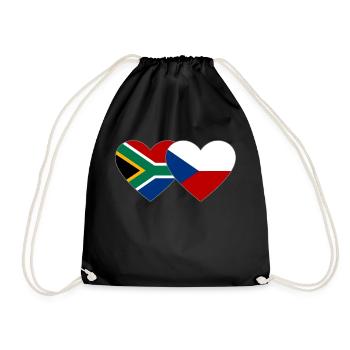 Afrique du Sud Drapeau République Tchèque Coeur - Sac de sport léger - noir - Devant