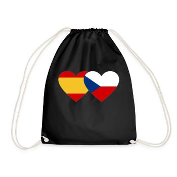 Spanien Tschechien Flagge Herz - Turnbeutel - Schwarz - Vorne