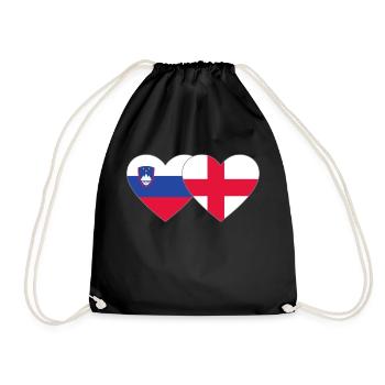 Slowenien England Flagge Herz - Turnbeutel - Schwarz - Vorne