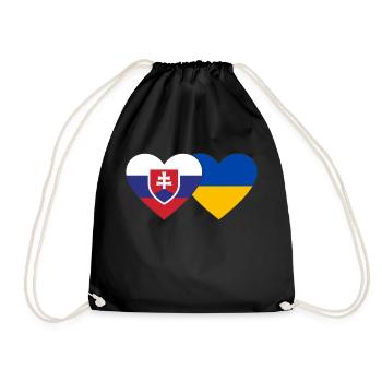 Slowakei Ukraine Flagge Herz - Turnbeutel - Schwarz - Vorne