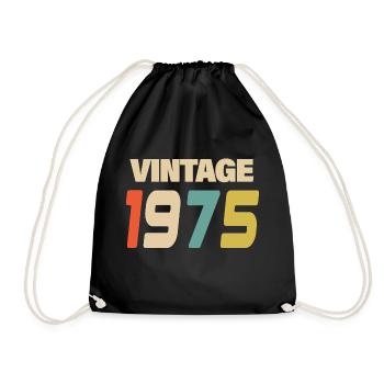 1975 Vintage Retro Classique 1975 - Sac de sport léger - noir - Devant