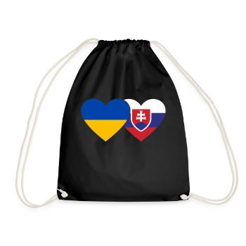 Ukraine Slowakei Flagge Herz - Turnbeutel - Schwarz - Vorne