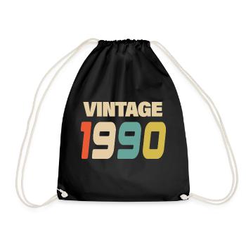 1990 Vintage Retro Classic 1990 - Turnbeutel - Schwarz - Vorne