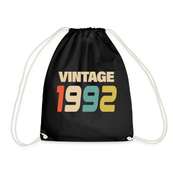 1992 Vintage Retro Classic 1992 - Drawstring Bag - black - Front