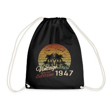 Vintage 1947 Birthday Gift 1947 Retro 1947 - Drawstring Bag - black - Front