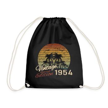 Vintage 1954 Birthday Gift 1954 Retro 1954 - Drawstring Bag - black - Front