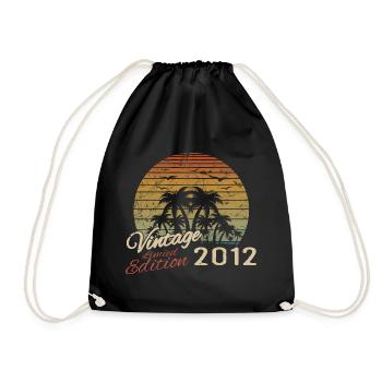 Vintage 2012 Birthday Gift 2012 Retro 2012 - Drawstring Bag - black - Front