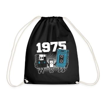 Jahrgang Jahrgang 1975 Geburtstagsgeschenk 1975 - Turnbeutel - Schwarz - Vorne