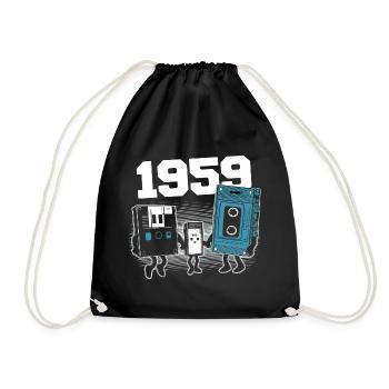 Jahrgang Jahrgang 1959 Geburtstagsgeschenk 1959 - Turnbeutel - Schwarz - Vorne