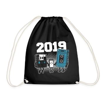 Vintage Née En 2019 Cadeau Anniversaire 2019 - Sac de sport léger - noir - Devant