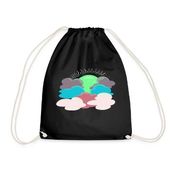 Sun behind the clouds - Drawstring Bag - black - Front