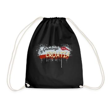 croatia hrvatska croatia hrv hr travel tourism - Drawstring Bag - black - Front