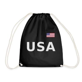 ÉQUIPE Bannière du drapeau américain des États-Unis sur la police - Sac de sport léger - noir - Devant