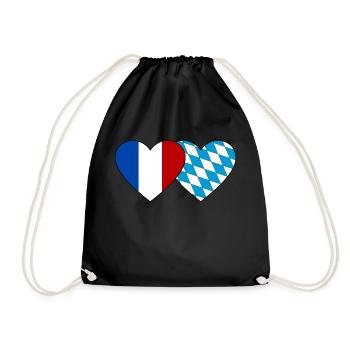 France Bavaria Flag Heart - Drawstring Bag - black - Front