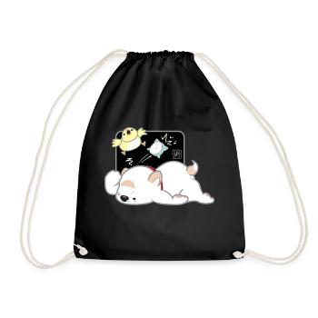 Chien Coréen - Style Japonais 04B - Sac de sport léger - noir - Devant