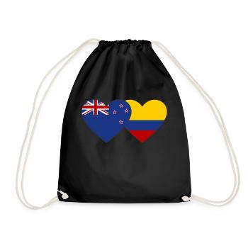 Nouvelle-Zélande Colombie Drapeau Coeur - Sac de sport léger - noir - Devant