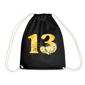 13th Anniversary Bee - Drawstring Bag - black - Front